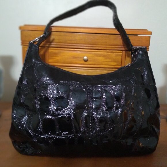Brighton Crocodile Patent Leather Handbag - Picture 5 of 9